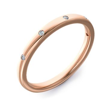 2mm Court with Five Brilliant Cut Diamonds | Rose Gold