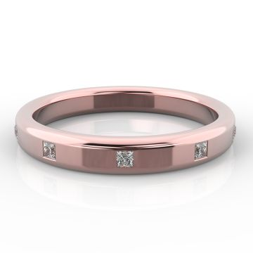3mm Double Comfort with Ten Princess Cut Diamonds | Rose Gold