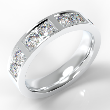 5.5mm Flat Court with Grouped Pave Set Round Diamonds