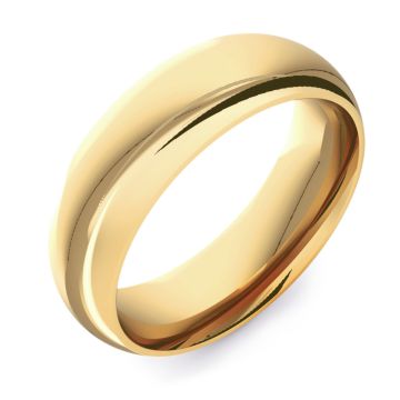 Domed Court Plain | Yellow Gold Wedding Rings