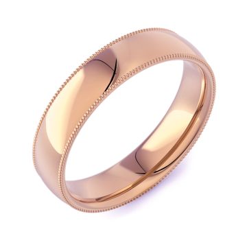 Vintage Mill Grain Modern Court | Rose Gold Wedding Rings