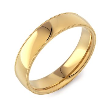 Vintage Mill Grain Modern Court | Yellow Gold Wedding Rings