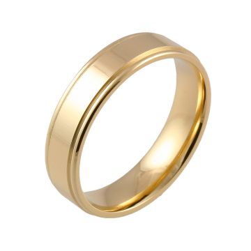 Shoulder Cut Flat Comfort Fit | Yellow Gold Wedding Rings