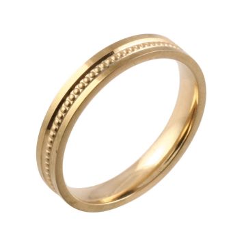 Classic Beading Flat Court | Yellow Gold