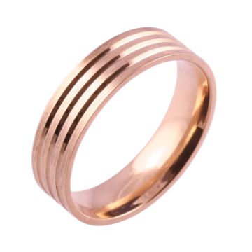 Three Equal Grooves | Rose Gold