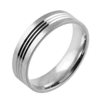 Three Central Grooves | White Gold, Palladium, Platinum