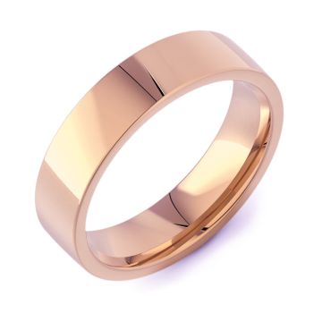 Flat Court Plain | Rose Gold Wedding Rings