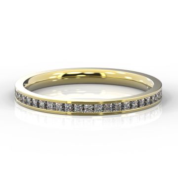 2mm Princess Cut Full Eternity | Yellow Gold