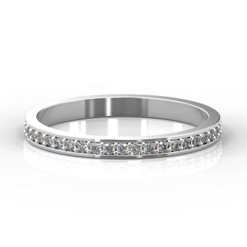 2mm Grain Set Half Eternity Ring | White Gold, Palladium, Platinum