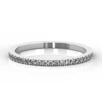 1.5mm Micro Claw Set Half Eternity Ring | White Gold, Platinum