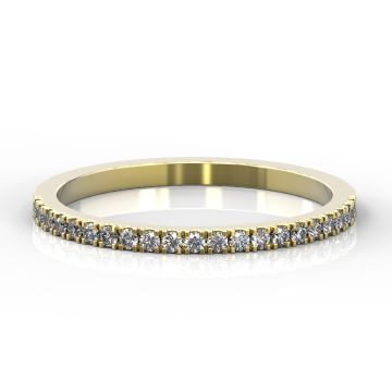 1.5mm Micro Claw Set Half Eternity Ring | Yellow Gold