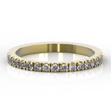 2mm Micro Claw Set Diamond Half Eternity Ring | Yellow Gold