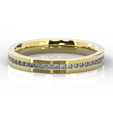 3mm Channel Set Princess Eternity | Yellow Gold