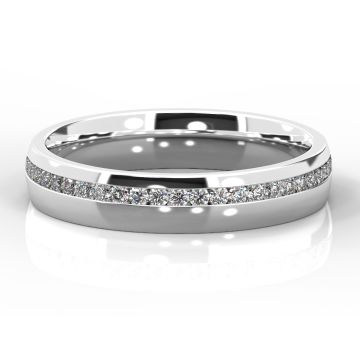 4mm Offset Diamond Eternity Ring | White Gold, Palladium, Platinum