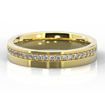 4mm Offset Grain Set Diamond Eternity | Yellow Gold