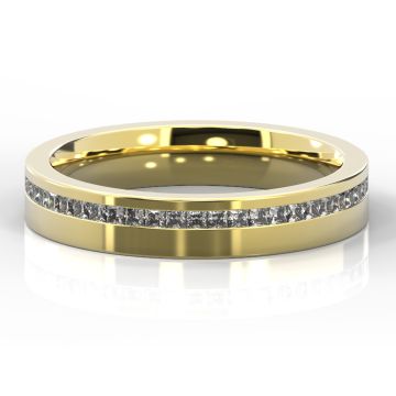 4mm Offset Princess Cut Diamond Ring | Yellow Gold