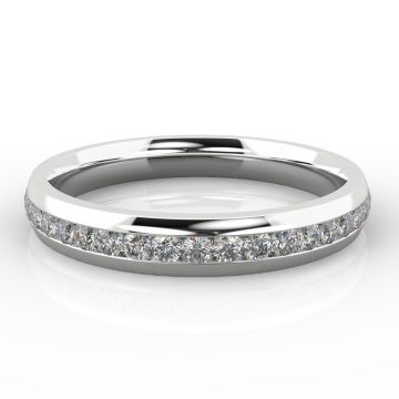 3.5mm Channel Set Eternity Ring | White Gold, Palladium, Platinum