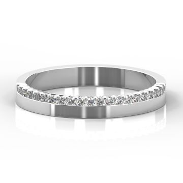 3mm Claw Set Diamond Half Eternity Style Ring | Platinum, White Gold, Palladium