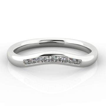Gentle Curve Shaped Ring with Channel Set Diamonds