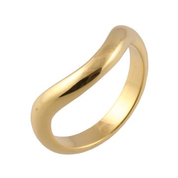 Large Curved Classic D Shape | Yellow Gold Wedding Rings