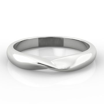 Plain Twist Shaped | White Gold, Palladium, Platinum