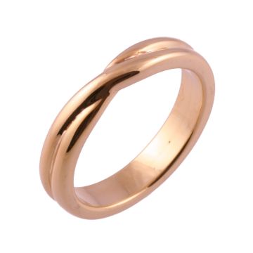 Crossover Twist Shape | Rose Gold Wedding Rings