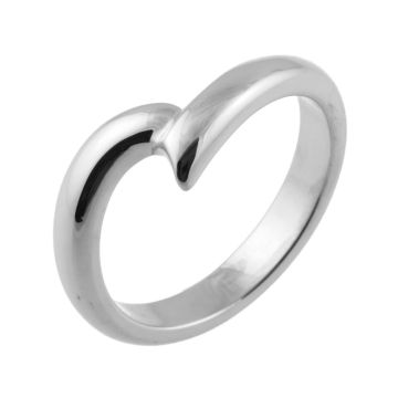 Wave Shaped | White Gold, Palladium, Platinum Wedding Rings