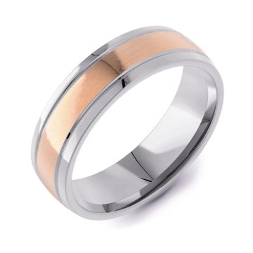 Machined Modern Court Two Tone | Rose Gold Inlay 