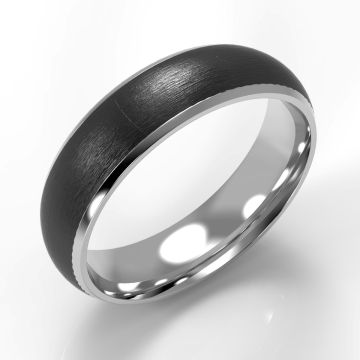 Domed Court with Satin Black Zirconium Inlay