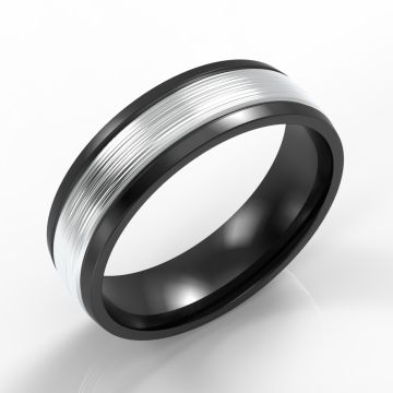 Machined Black Modern Court with Silver Inlay