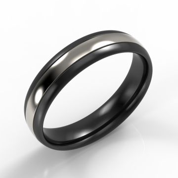 Black Zirconium Classic Court with Platinum Inlay