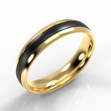 Yellow Gold Classic Court with Black Zirconium Inlay