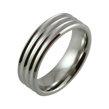 Rolled Top Design with Polished Finish Titanium Wedding Ring