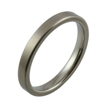 Titanium Flat Comfort Fit Profile Wedding Ring
