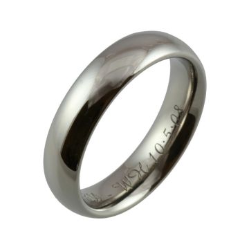 Plain Domed Zirconium Wedding Ring