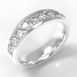 6mm Shallow Court with Pave Set Round Diamonds