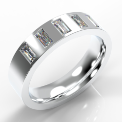 6mm Extra Heavy Flat Court with Baguette Diamonds
