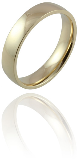Gold wedding ring band for women and men, handcrafted in Birmingham's Jewellery Quarter