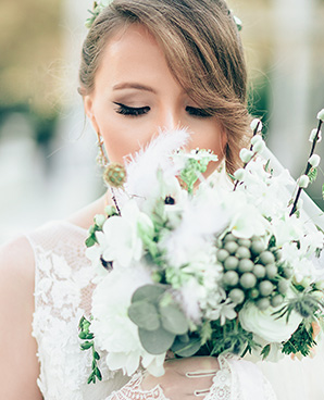 Bride with Wedding Flowers